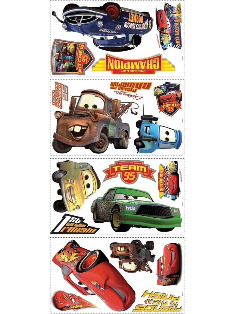 Disney Pixar Cars Piston Cup Champs Peel & Stick Wall Decals by